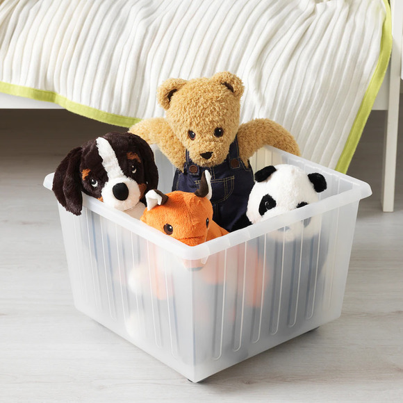 IKEA VESSLA Storage Crate With Casters and Lid, White, 15 ¼" x 15 ¼" NEW - Picture 3 of 3